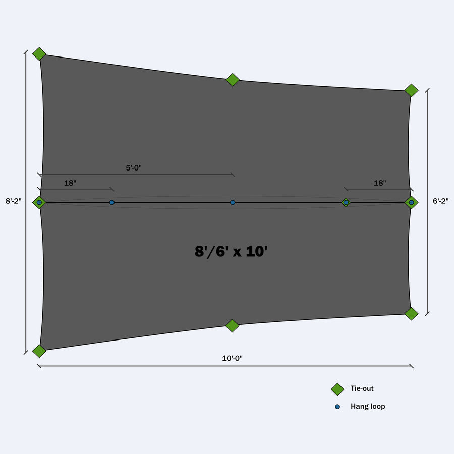 Ultralight Tapered Tarp 8'/6'